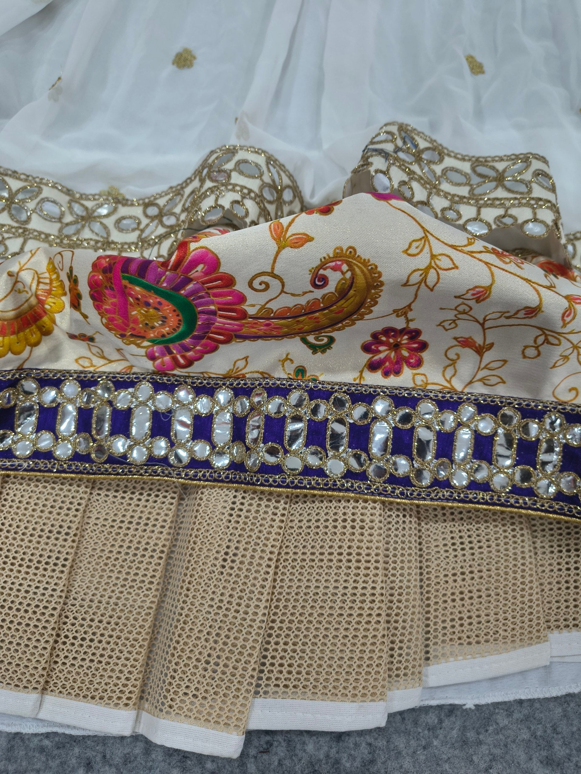 Vrishti Premium Georgette Lehenga Choli Set with Sequin & Foil Mirror Work