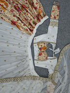 Vrishti Premium Georgette Lehenga Choli Set with Sequin & Foil Mirror Work