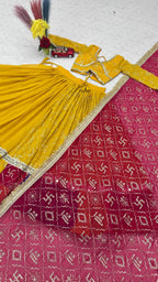 Myra Faux Georgette Embroidered Lehenga Choli with Mirror Lace & Dupatta Set