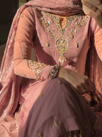 Luxury Faux Georgette Embroidered Suit Set with Lace Border Dupatta