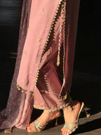 Luxury Faux Georgette Embroidered Suit Set with Lace Border Dupatta