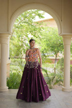 Rangini Navratri Cora Cotton Lehenga Choli with Heart Embroidery, Gamthi Mirror Work & 4.5 Meter Flair