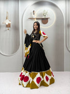 Rangdhara Pure Cotton Navratri Lehenga Choli with Gota Patti Work, 6 Meter Flair & Latkan Dupatta