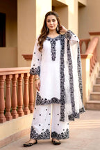 Kashvini Heavy Mal Chanderi Embroidered Sequins Kurti Palazzo with Cutwork Dupatta Set