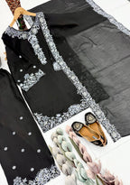Kashvini Heavy Mal Chanderi Embroidered Sequins Kurti Palazzo with Cutwork Dupatta Set