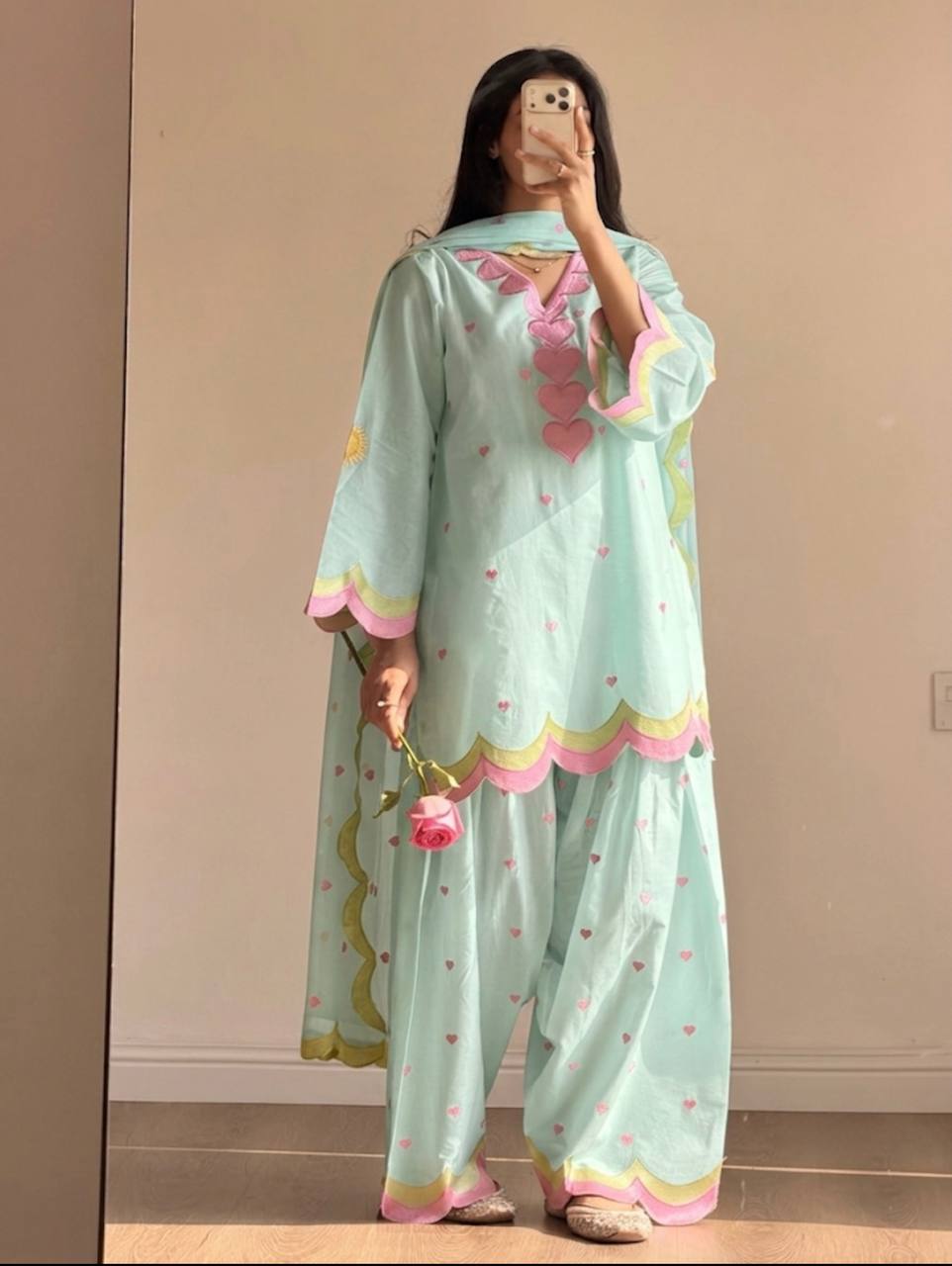 Classy Mul Chanderi Embroidery Work Salwar Suit Set
