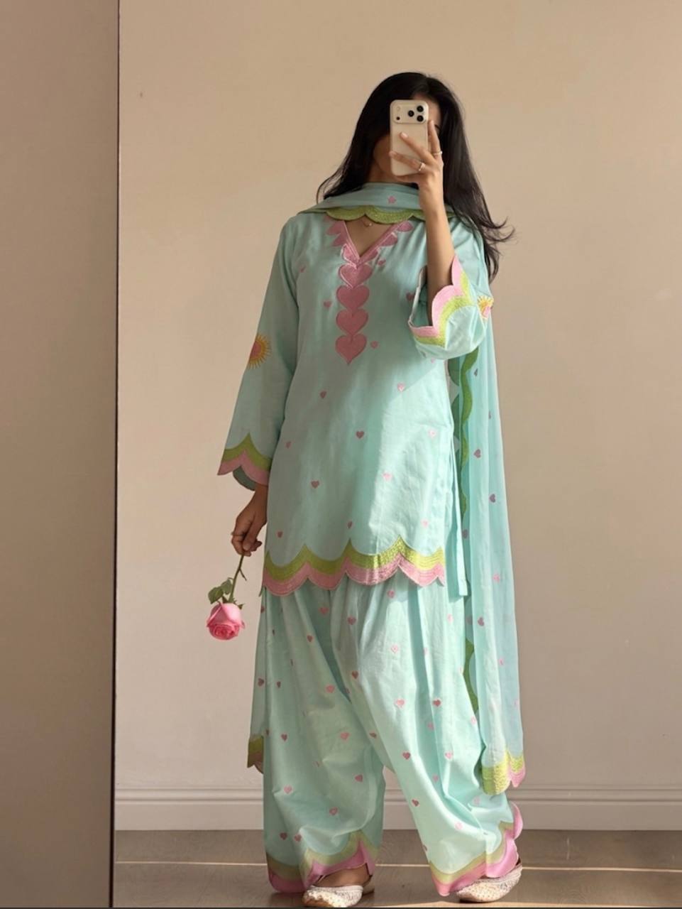Classy Mul Chanderi Embroidery Work Salwar Suit Set