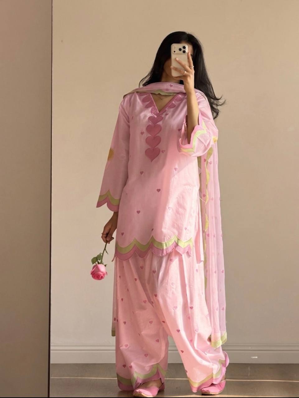 Classy Mul Chanderi Embroidery Work Salwar Suit Set