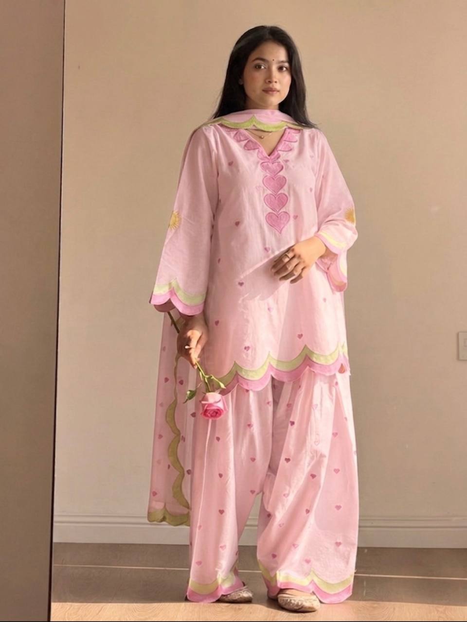 Classy Mul Chanderi Embroidery Work Salwar Suit Set
