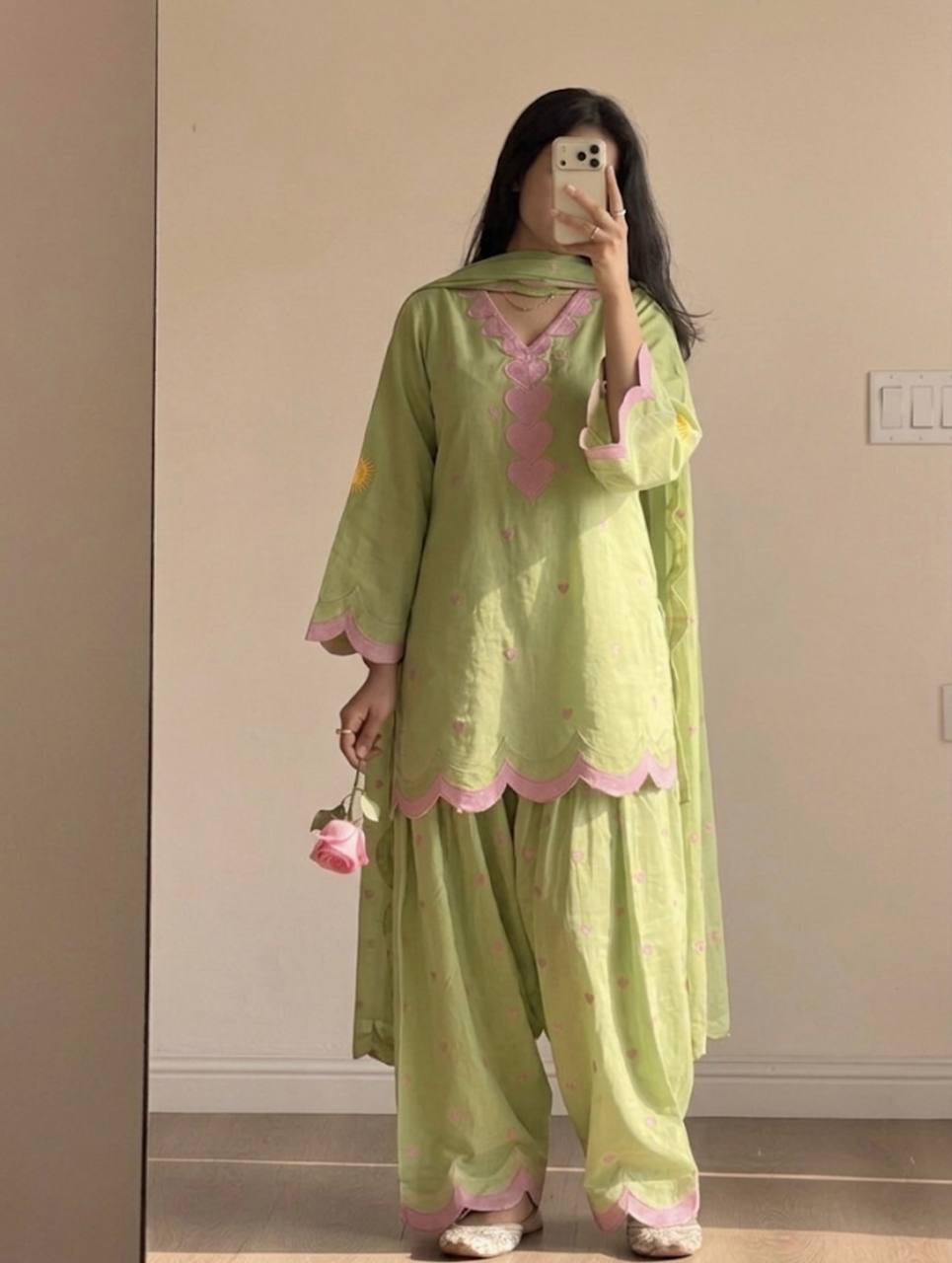 Classy Mul Chanderi Embroidery Work Salwar Suit Set