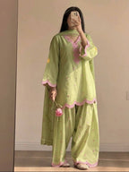 Classy Mul Chanderi Embroidery Work Salwar Suit Set
