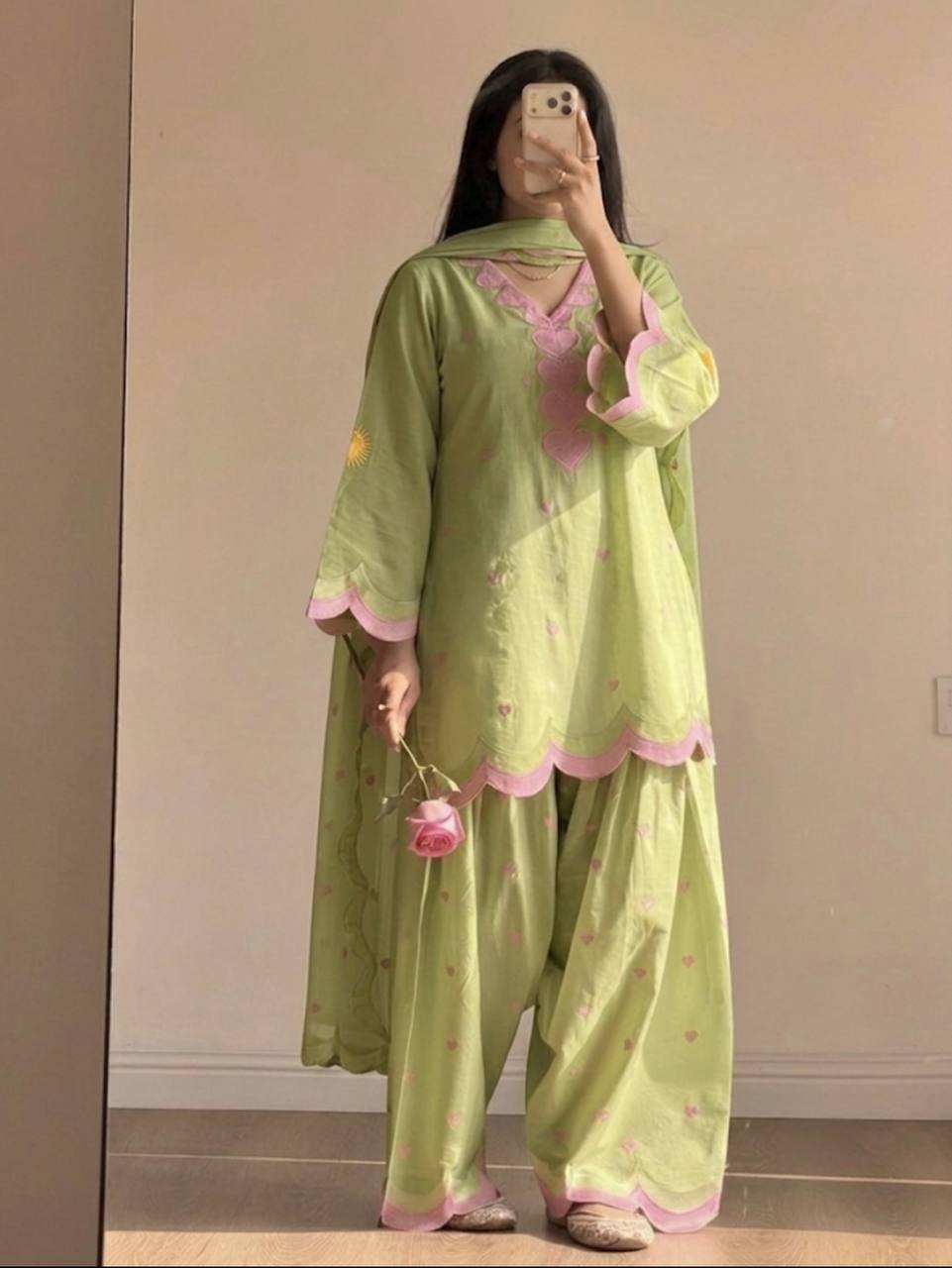 Classy Mul Chanderi Embroidery Work Salwar Suit Set