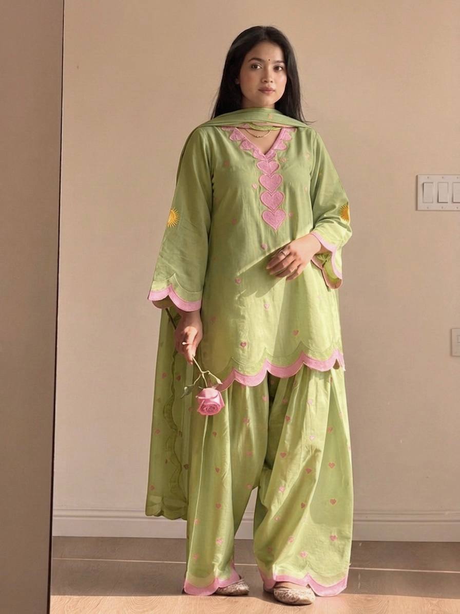Classy Mul Chanderi Embroidery Work Salwar Suit Set
