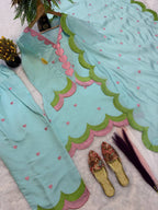 Classy Mul Chanderi Embroidery Work Salwar Suit Set