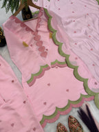 Classy Mul Chanderi Embroidery Work Salwar Suit Set