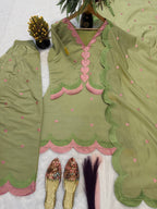 Classy Mul Chanderi Embroidery Work Salwar Suit Set
