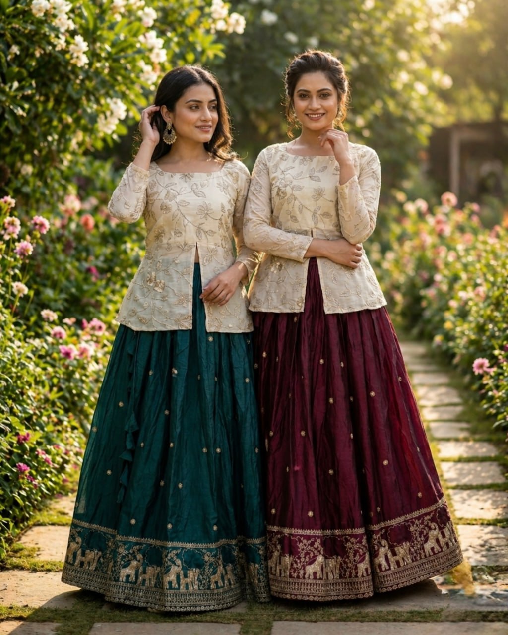 Trending Designer Lehenga with Full Sleeve Embroidered Blouse