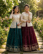 Trending Designer Lehenga with Full Sleeve Embroidered Blouse
