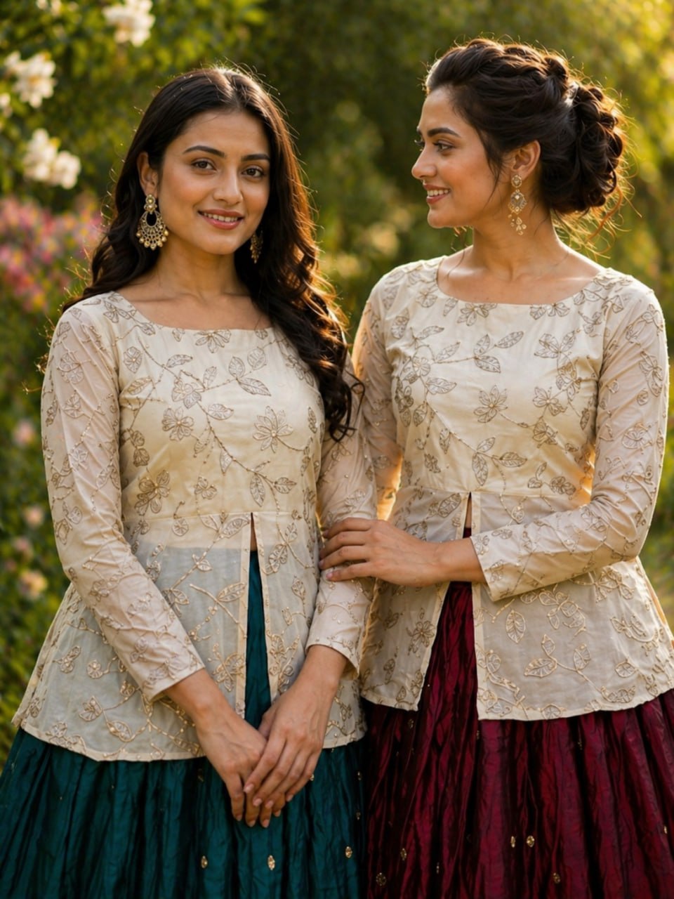 Trending Designer Lehenga with Full Sleeve Embroidered Blouse