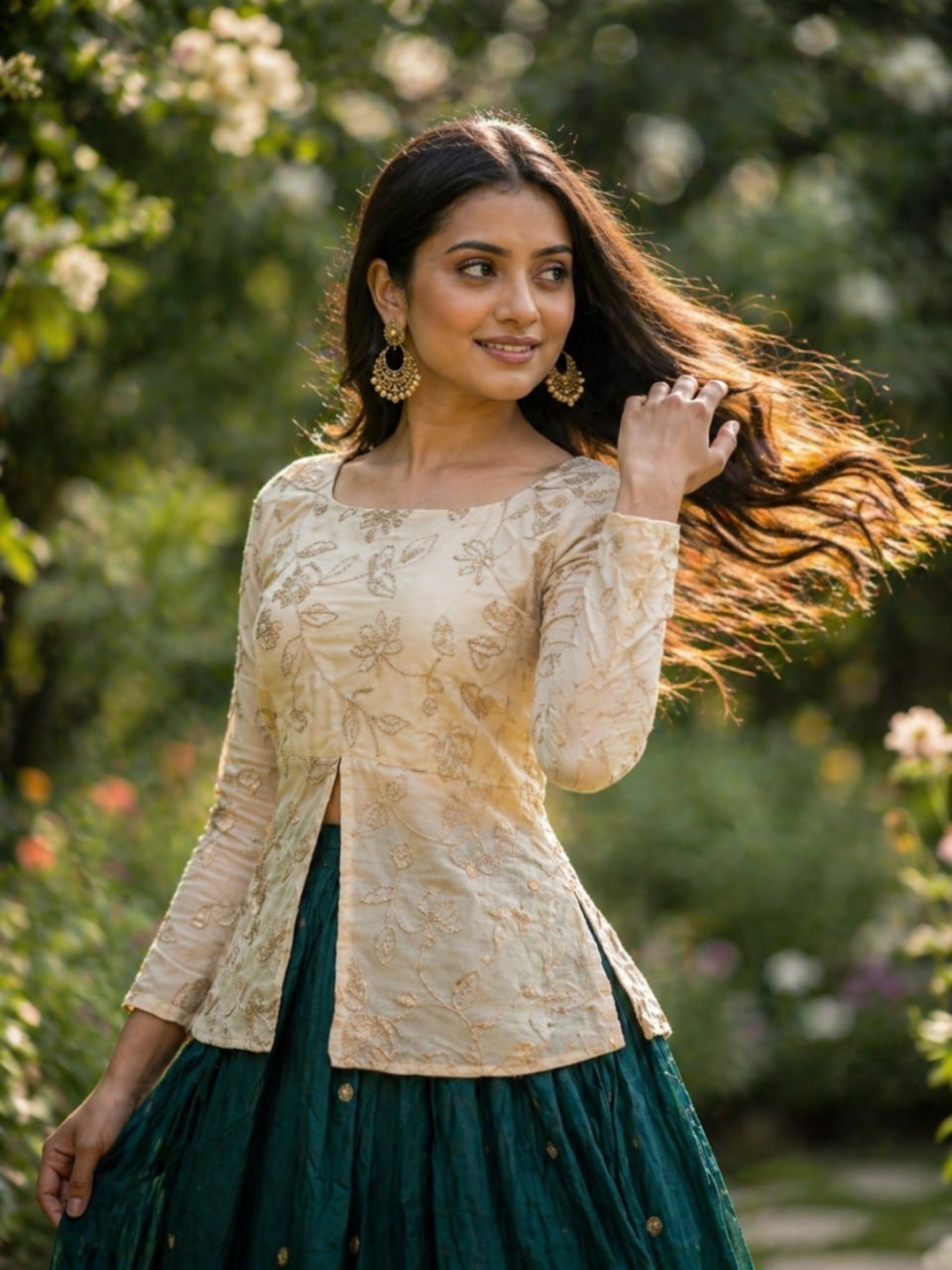 Trending Designer Lehenga with Full Sleeve Embroidered Blouse