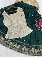Trending Designer Lehenga with Full Sleeve Embroidered Blouse