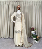 Luxury Mirror Work Palazzo Suit Set with Embroidered Dupatta