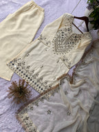 Luxury Mirror Work Palazzo Suit Set with Embroidered Dupatta