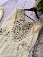 Luxury Mirror Work Palazzo Suit Set with Embroidered Dupatta