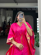 Vaidehi Jacquard Paithani Zari Weaving Kaftan