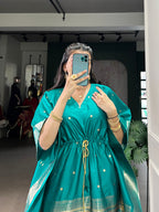 Vaidehi Jacquard Paithani Zari Weaving Kaftan