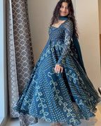 Ruhani Designer Faux Georgette Digital Printed Anarkali Suit Set with Heavy Embroidered Dupatta