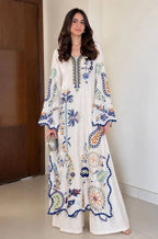 Mehrza Designer Star Silk Pakistani Kurti with Real Mirror Embroidery, Cut Work Pant & Rangoli Dupatta