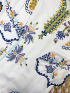 Mehrza Designer Star Silk Pakistani Kurti with Real Mirror Embroidery, Cut Work Pant & Rangoli Dupatta