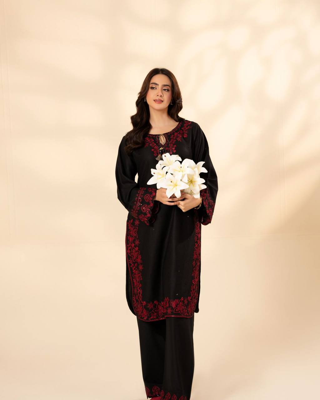 Luxury French Crepe Embroidered Co-ord Set for Women