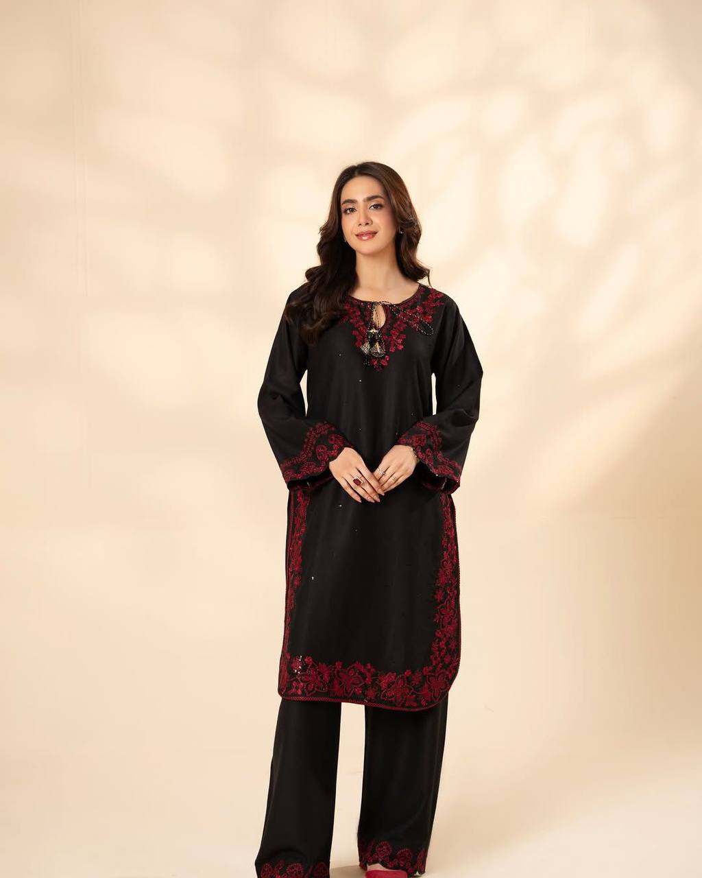 Luxury French Crepe Embroidered Co-ord Set for Women