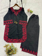 Luxury French Crepe Embroidered Co-ord Set for Women