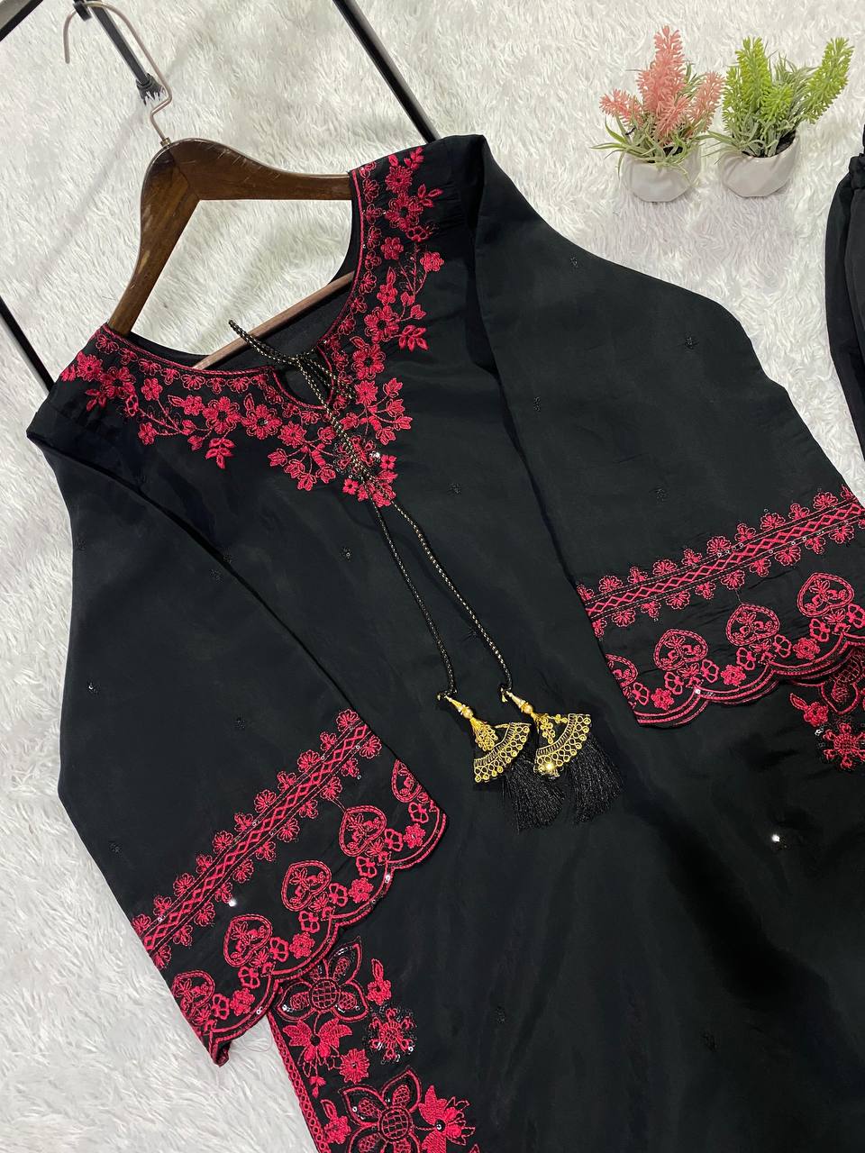 Luxury French Crepe Embroidered Co-ord Set for Women