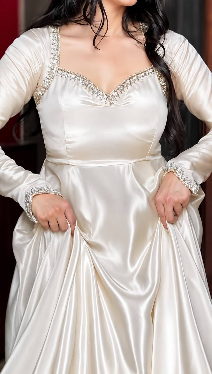 Zehnara Designer Heavy Upada Silk Embroidered Anarkali Gown with Pant & Lace Border Dupatta