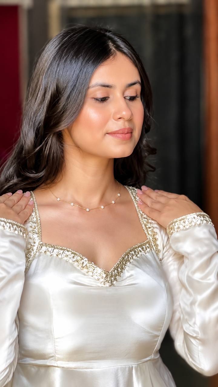Zehnara Designer Heavy Upada Silk Embroidered Anarkali Gown with Pant & Lace Border Dupatta