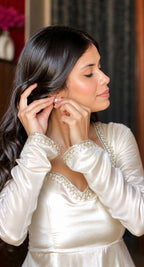 Zehnara Designer Heavy Upada Silk Embroidered Anarkali Gown with Pant & Lace Border Dupatta