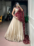 Monga Silk Premium Garba Lehenga Choli With Real Mirror Work Blouse & Mirror Lace Dupatta