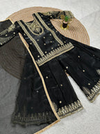 Vaishnavi Silk Sequins Embroidered Palazzo Suit with Dupatta For Kids