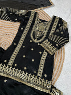 Vaishnavi Silk Sequins Embroidered Palazzo Suit with Dupatta For Kids