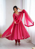 Royal Embroidered Gown with Lace Border Dupatta