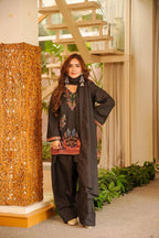 Elegant Printed Kurti with Matching Salwar and Dupatta
