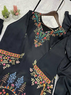 Elegant Printed Kurti with Matching Salwar and Dupatta