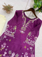 Designer French Crepe Salwar Suit with Front & Back Embroidery