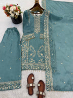 Premium Party Wear Embroidered Palazzo Set