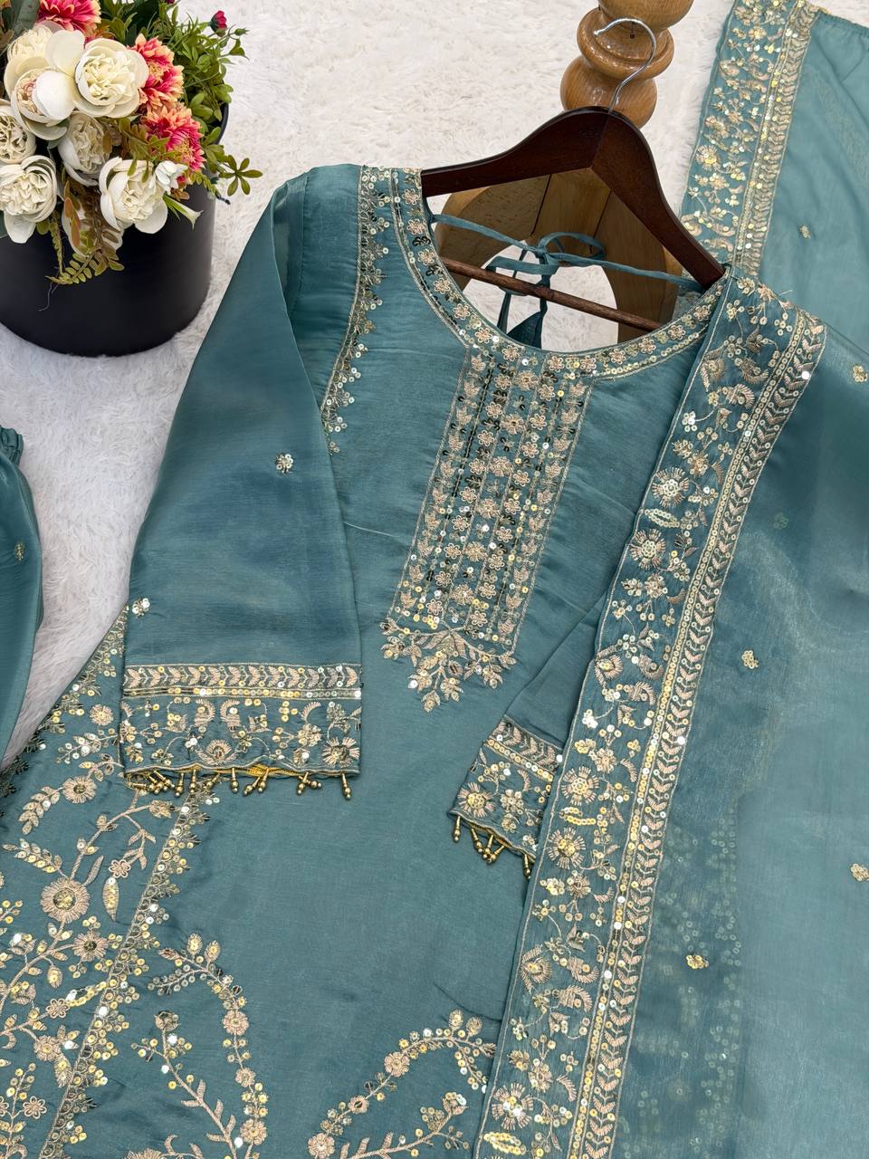 Premium Party Wear Embroidered Palazzo Set