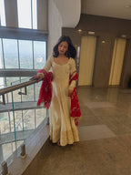 Mehr Heavy Chinon Silk Embroidered Anarkali Suit Set with Sequin Work Dupatta